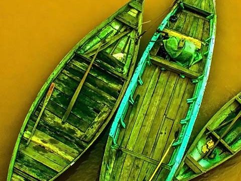 boats river green yellow wallpaper background phone