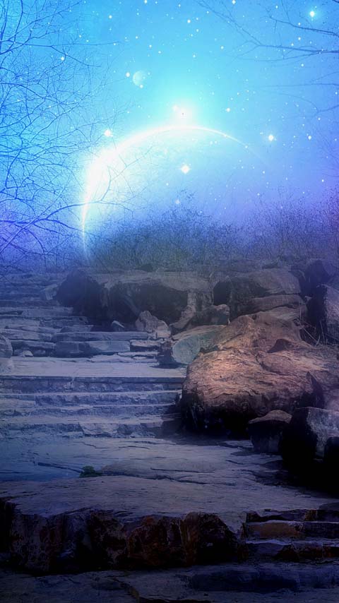 sky stars blue moon background wallpaper phone