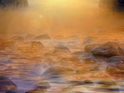 boulders river sunset wallpaper background phone