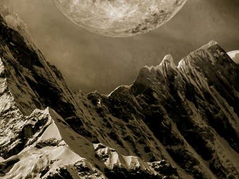 ridge full moon black white wallpaper background phone