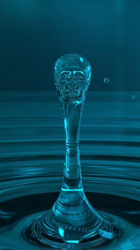 water drop skull wallpaper background phone