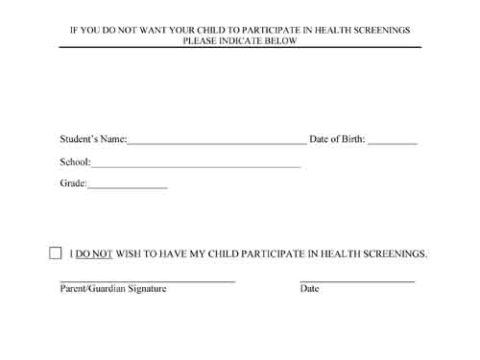 health screening opt-out letter free pdf printable form