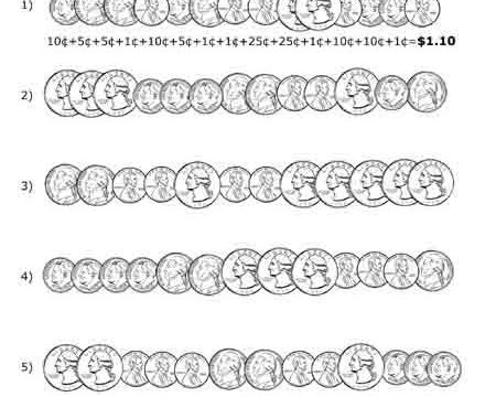 coins money counting adding free printable worksheet 2nd grade