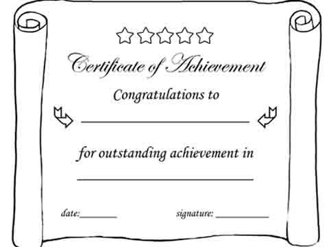 certificate of achievement