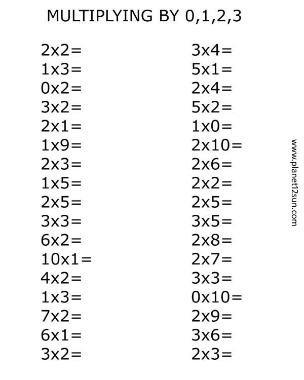 multiplying worksheet