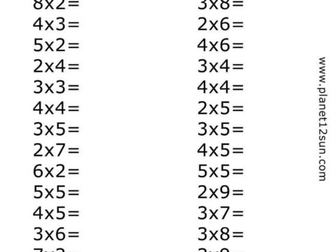 multiplication worksheet