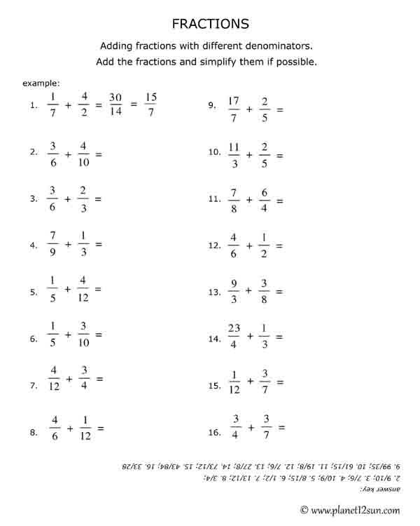 adding fractions