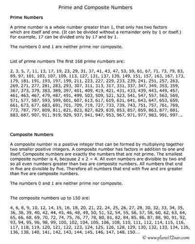 prime and composite numbers